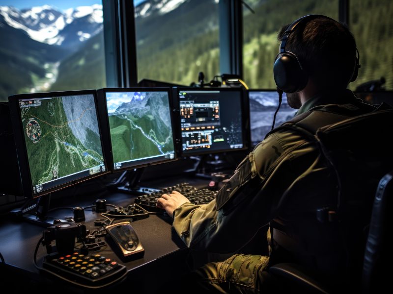 military drone operations are controlled from a computer generative ai
